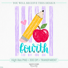 Load image into Gallery viewer, Girl's 4th Grade Stripes