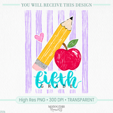 Load image into Gallery viewer, Girl's 5th Grade Stripes
