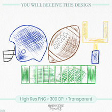 Load image into Gallery viewer, Blue Football Scribble