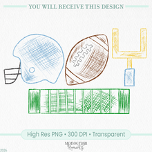 Load image into Gallery viewer, Powder Blue Football Scribble