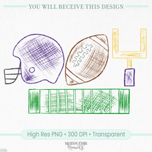 Load image into Gallery viewer, Purple Football Scribble