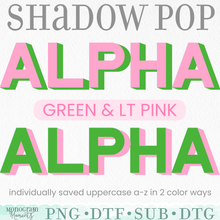 Load image into Gallery viewer, Shadow Pop-Green & Lt Pink