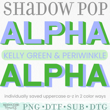 Load image into Gallery viewer, Shadow Pop-Kelly Green & Periwinkle