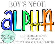 Load image into Gallery viewer, Boy's Neon Alpha