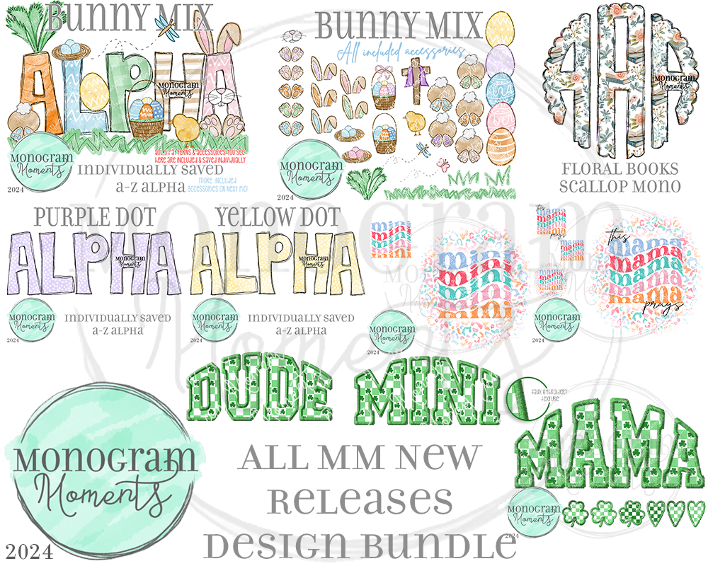 New Release Bundle 2/13/24 - Save 50%- 9 Total Designs