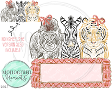 Load image into Gallery viewer, Girl's Gorilla, Zebra, & Tiger