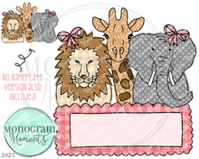 Load image into Gallery viewer, Girl's Lion, Giraffe, & Elephant - Pattern