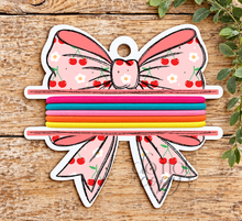 Load image into Gallery viewer, Cherry Bow Hair Tie Blank Design