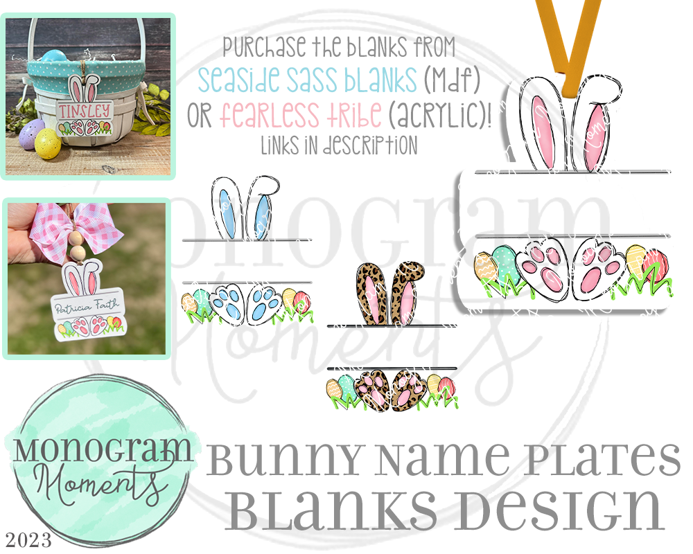 Bunny Name Plates Blanks Design