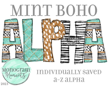 Load image into Gallery viewer, Mint Boho Alpha