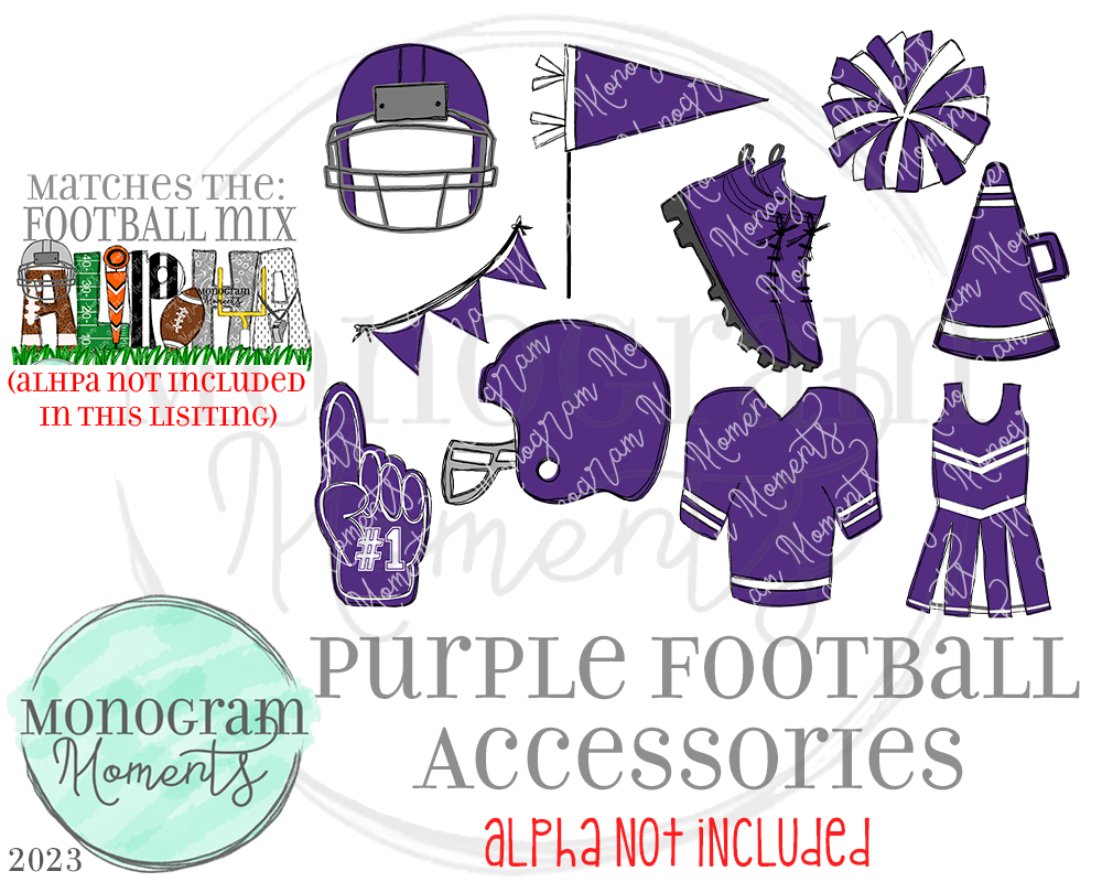 Purple Football Accessories