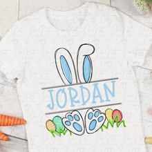 Load image into Gallery viewer, Blue Easter Bunny Name Plate