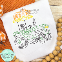 Load image into Gallery viewer, Scribble Tractor & Pumpkin - SKETCH EMBROIDERY