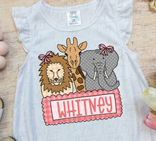 Load image into Gallery viewer, Girl's Lion, Giraffe, & Elephant - Pattern