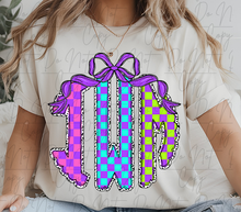 Load image into Gallery viewer, Purple Checker Funky Scallop Mono