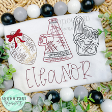 Load image into Gallery viewer, Girl's Sribble Football Trio - SKETCH EMBROIDERY