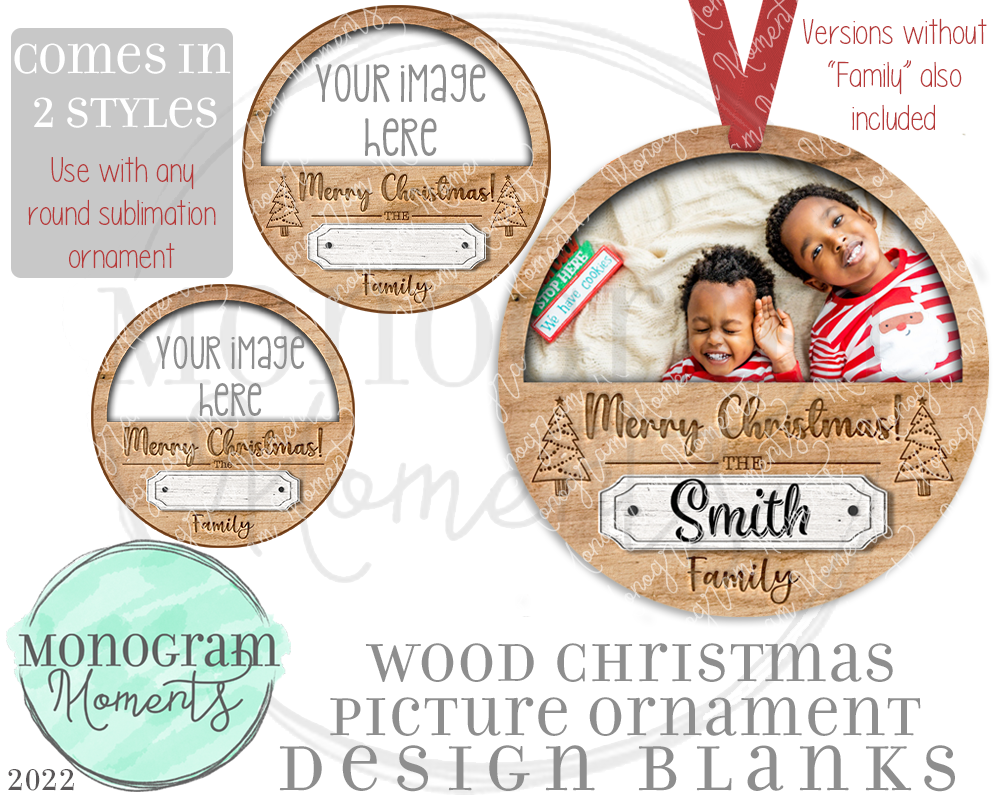 Wood Christmas Picture Ornaments