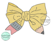 Load image into Gallery viewer, Pencil Bow - SKETCH EMBROIDERY