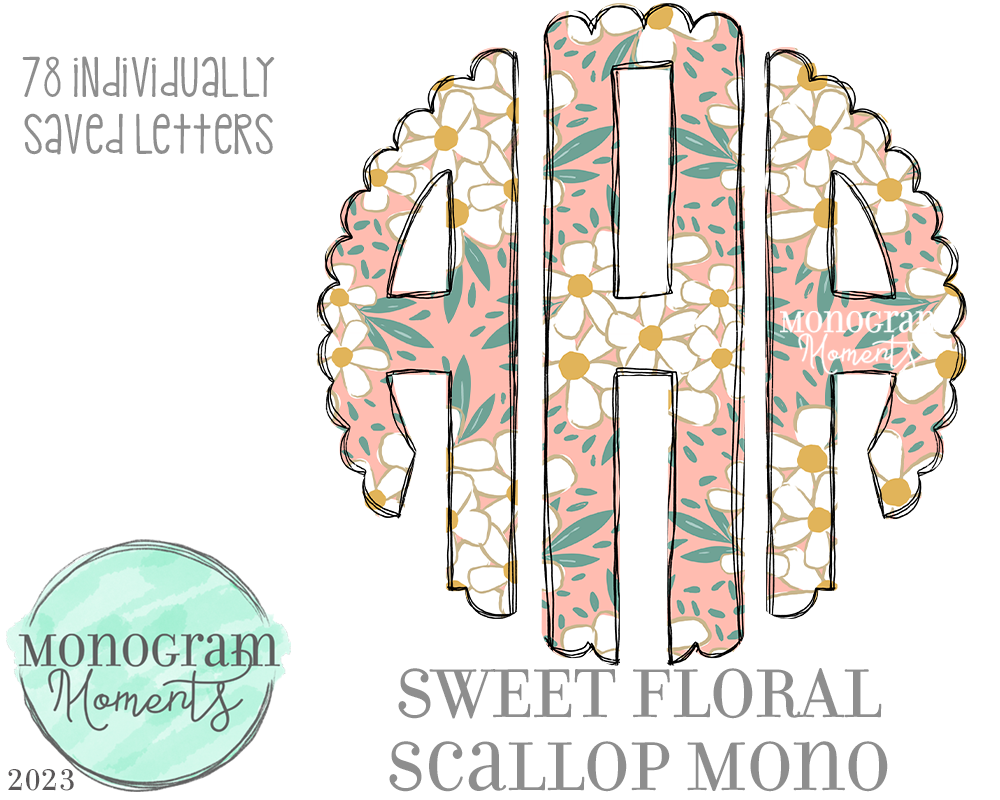 Sweet Floral Scallop Mono