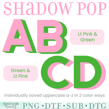 Load image into Gallery viewer, Shadow Pop-Green & Lt Pink
