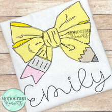 Load image into Gallery viewer, Pencil Bow - SKETCH EMBROIDERY