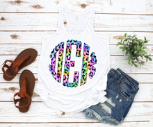 Load image into Gallery viewer, Leopard Rainbow Tie-Dye Scallop Mono