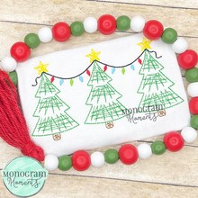 Load image into Gallery viewer, Scribble Christmas Trees - SKETCH EMBROIDERY
