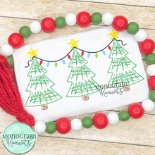 Load image into Gallery viewer, Scribble Christmas Trees - SKETCH EMBROIDERY