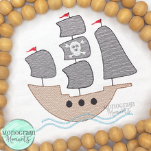 Load image into Gallery viewer, Pirate Ship - SKETCH EMBROIDERY