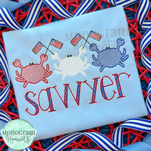 Load image into Gallery viewer, USA Crabs- SKETCH EMBROIDERY