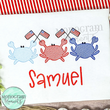 Load image into Gallery viewer, USA Crabs- SKETCH EMBROIDERY