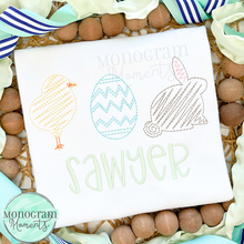 Load image into Gallery viewer, Zaggy Chick Egg Bunny Trio - SKETCH EMBROIDERY