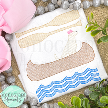 Load image into Gallery viewer, Girl's Canoeing Dog Trio - SKETCH EMBROIDERY