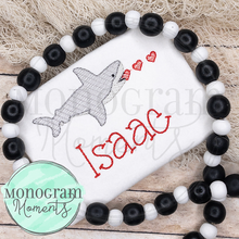 Load image into Gallery viewer, Shark Eating Hearts - SKETCH EMBROIDERY