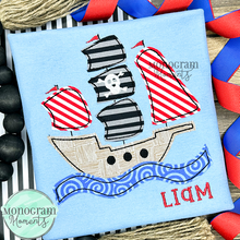 Load image into Gallery viewer, Pirate Ship - BEAN APPLIQUE