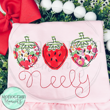 Load image into Gallery viewer, Strawberry Trio - BEAN APPLIQUE