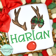 Load image into Gallery viewer, Girl's Reindeer Name Plate - BEAN APPLIQUE