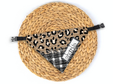 Load image into Gallery viewer, Tan Glitter Leopard Plaid Dog Bandana