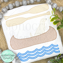 Load image into Gallery viewer, Boy's Canoeing Dog Trio - SKETCH EMBROIDERY
