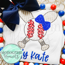 Load image into Gallery viewer, Girl's Baseball & Bats - BEAN APPLIQUE