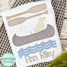 Load image into Gallery viewer, Boy's Canoeing Dog Trio - SKETCH EMBROIDERY