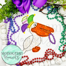 Load image into Gallery viewer, Mardi Gras Pelican - BEAN APPLIQUE