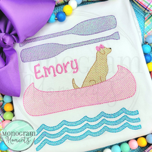 Load image into Gallery viewer, Girl's Canoeing Dog Trio - SKETCH EMBROIDERY