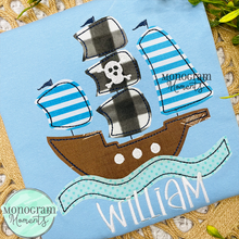 Load image into Gallery viewer, Pirate Ship - BEAN APPLIQUE