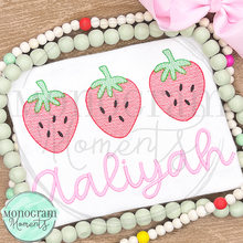 Load image into Gallery viewer, Strawberry Trio - SKETCH EMBROIDERY