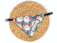 Load image into Gallery viewer, Blue Santa Dog Bandana - Less Melanin Skin Tone