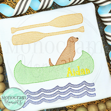 Load image into Gallery viewer, Boy's Canoeing Dog Trio - SKETCH EMBROIDERY