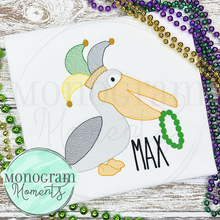 Load image into Gallery viewer, Mardi Gras Pelican- SKETCH EMBROIDERY