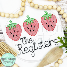 Load image into Gallery viewer, Strawberry Trio - SKETCH EMBROIDERY