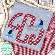 Load image into Gallery viewer, Sailboat - MINI FILL EMBROIDERY
